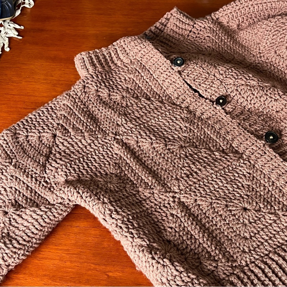 Handmade Brown Knit Sweater Medium - Picture 9 of 16